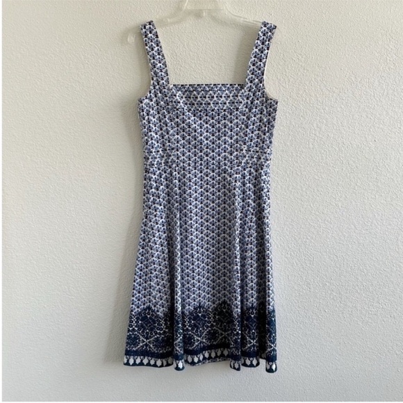 Tory Burch Floral Square Neck Cotton Dress - Picture 2 of 8